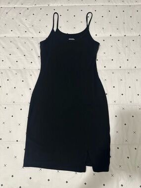 Black Spaghetti-Strap Bodycon Dress